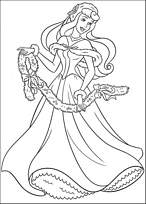 coloriage la belle au bois dormant et sa guirlande de noel